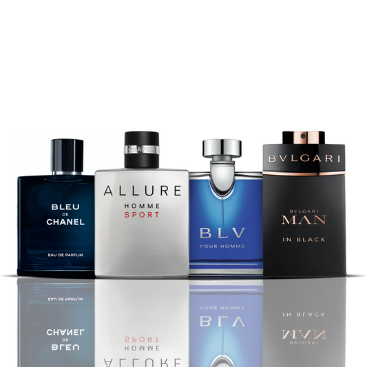 Zestaw 4 Perfumy - Bleu de Chanel + Allure Sport + BLV + Bvlgari Man in Black 100ML.